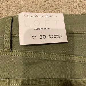 NWT Loft Green High Waist Skinny Pants Size 30/10